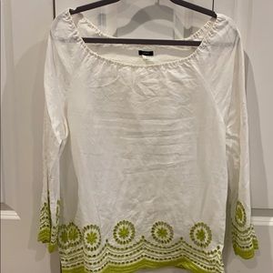 J Crew Embroidered Linen Tunic, Small